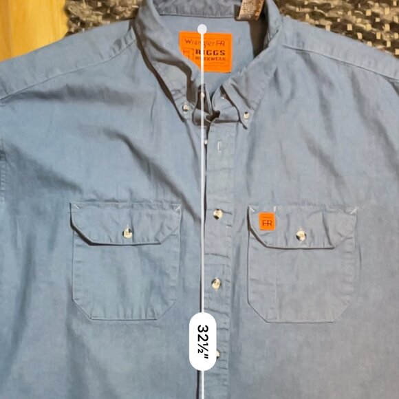 Flame-resistant chambray shirt with tortoise style buttons - Picture 11 of 11